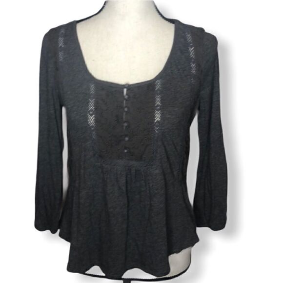 4/$25 American Eagle Grey Embroidered Boho… - Picture 1 of 7